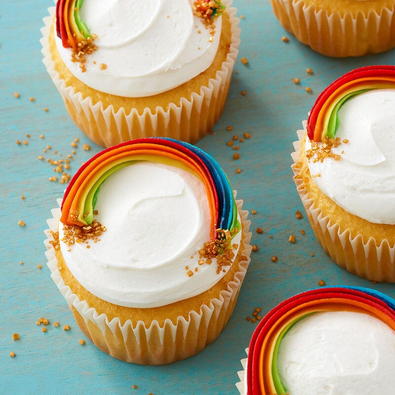 Gold Rainbow Cupcakes